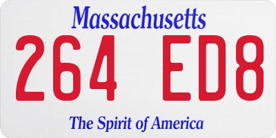 MA license plate 264ED8