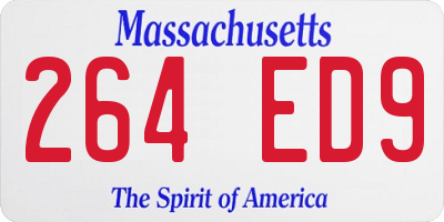 MA license plate 264ED9