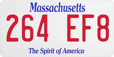 MA license plate 264EF8