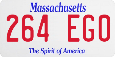 MA license plate 264EG0