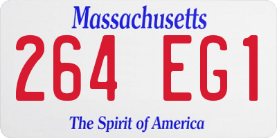 MA license plate 264EG1
