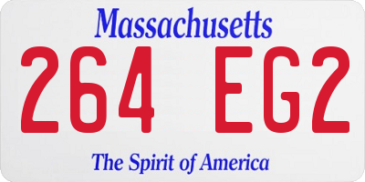 MA license plate 264EG2