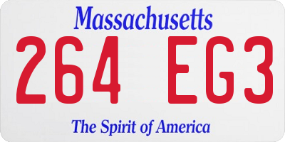 MA license plate 264EG3