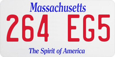 MA license plate 264EG5