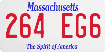 MA license plate 264EG6