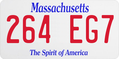 MA license plate 264EG7