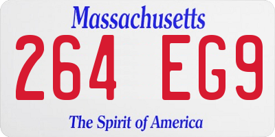 MA license plate 264EG9