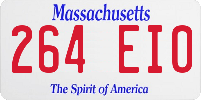 MA license plate 264EI0