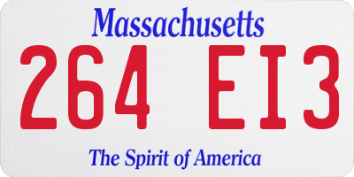 MA license plate 264EI3