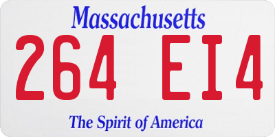 MA license plate 264EI4
