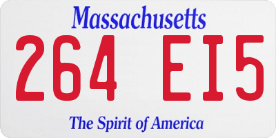 MA license plate 264EI5