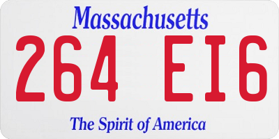 MA license plate 264EI6