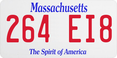 MA license plate 264EI8