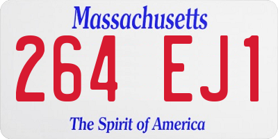 MA license plate 264EJ1