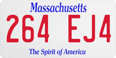 MA license plate 264EJ4