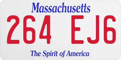 MA license plate 264EJ6