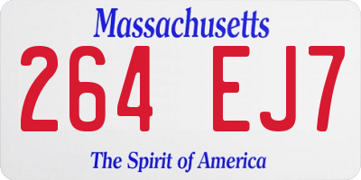MA license plate 264EJ7
