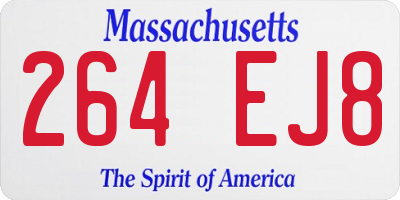 MA license plate 264EJ8