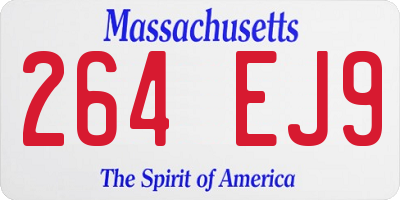 MA license plate 264EJ9