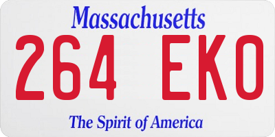 MA license plate 264EK0