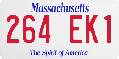 MA license plate 264EK1