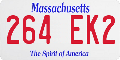 MA license plate 264EK2