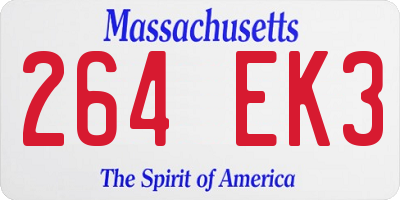MA license plate 264EK3