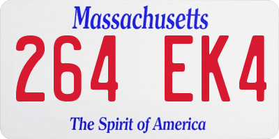 MA license plate 264EK4