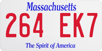 MA license plate 264EK7