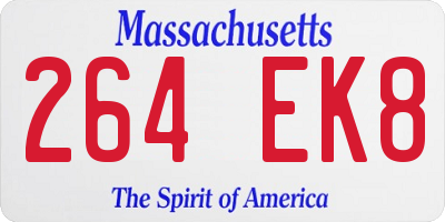 MA license plate 264EK8