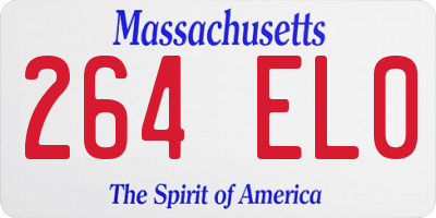 MA license plate 264EL0