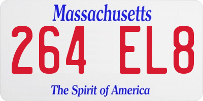 MA license plate 264EL8