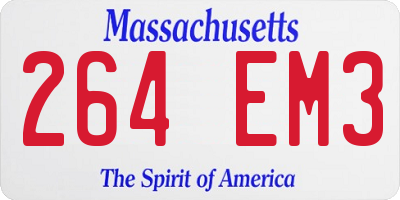 MA license plate 264EM3