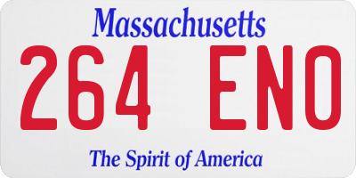 MA license plate 264EN0
