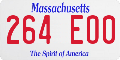 MA license plate 264EO0