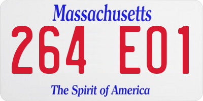 MA license plate 264EO1