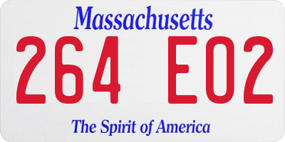 MA license plate 264EO2