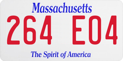 MA license plate 264EO4