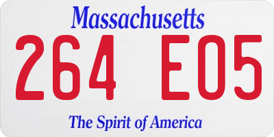 MA license plate 264EO5