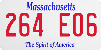 MA license plate 264EO6