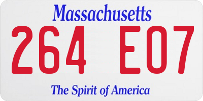 MA license plate 264EO7