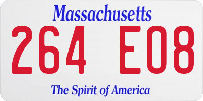 MA license plate 264EO8