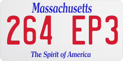 MA license plate 264EP3