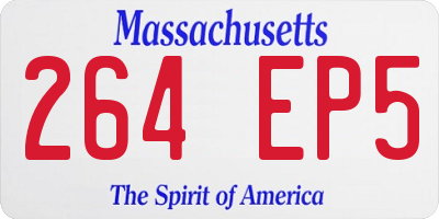 MA license plate 264EP5