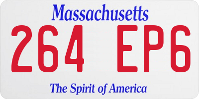 MA license plate 264EP6