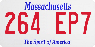 MA license plate 264EP7