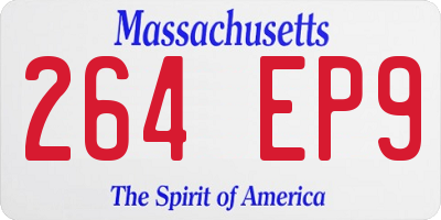 MA license plate 264EP9