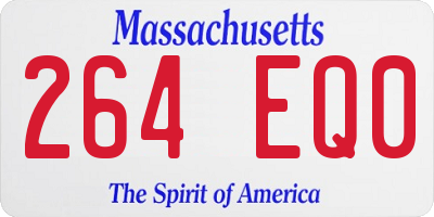 MA license plate 264EQ0