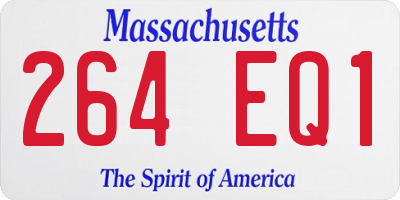 MA license plate 264EQ1