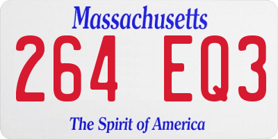 MA license plate 264EQ3